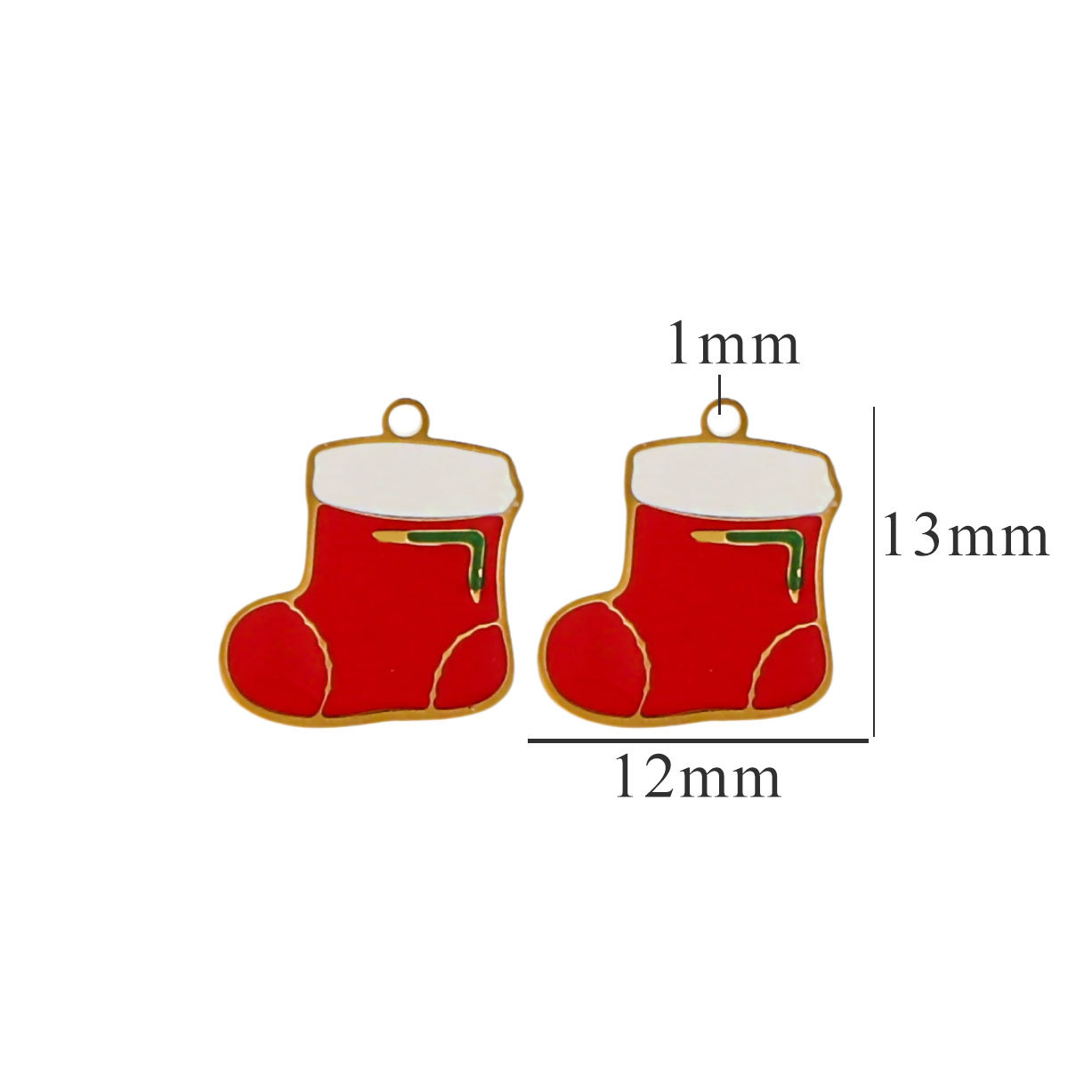 Red / 1 Piece Simple Series Cute Cartoon Socks Stainless Steel  Gold Color Unisex Pendants Picture18